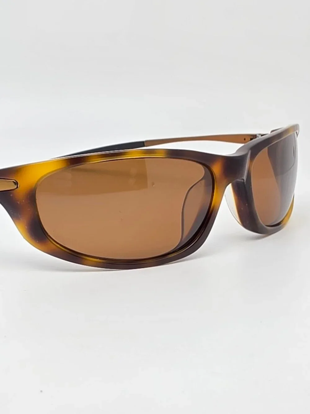 Eddie Bauer Sports Tortoise Bronze Frame Polarized Brown Lens Sunglasses w/ Case
